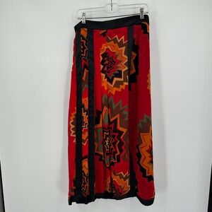 Very Vollbracht Womens Boho Art Deco Maxi Skirt Size 1X Eclectic Artsy Bold